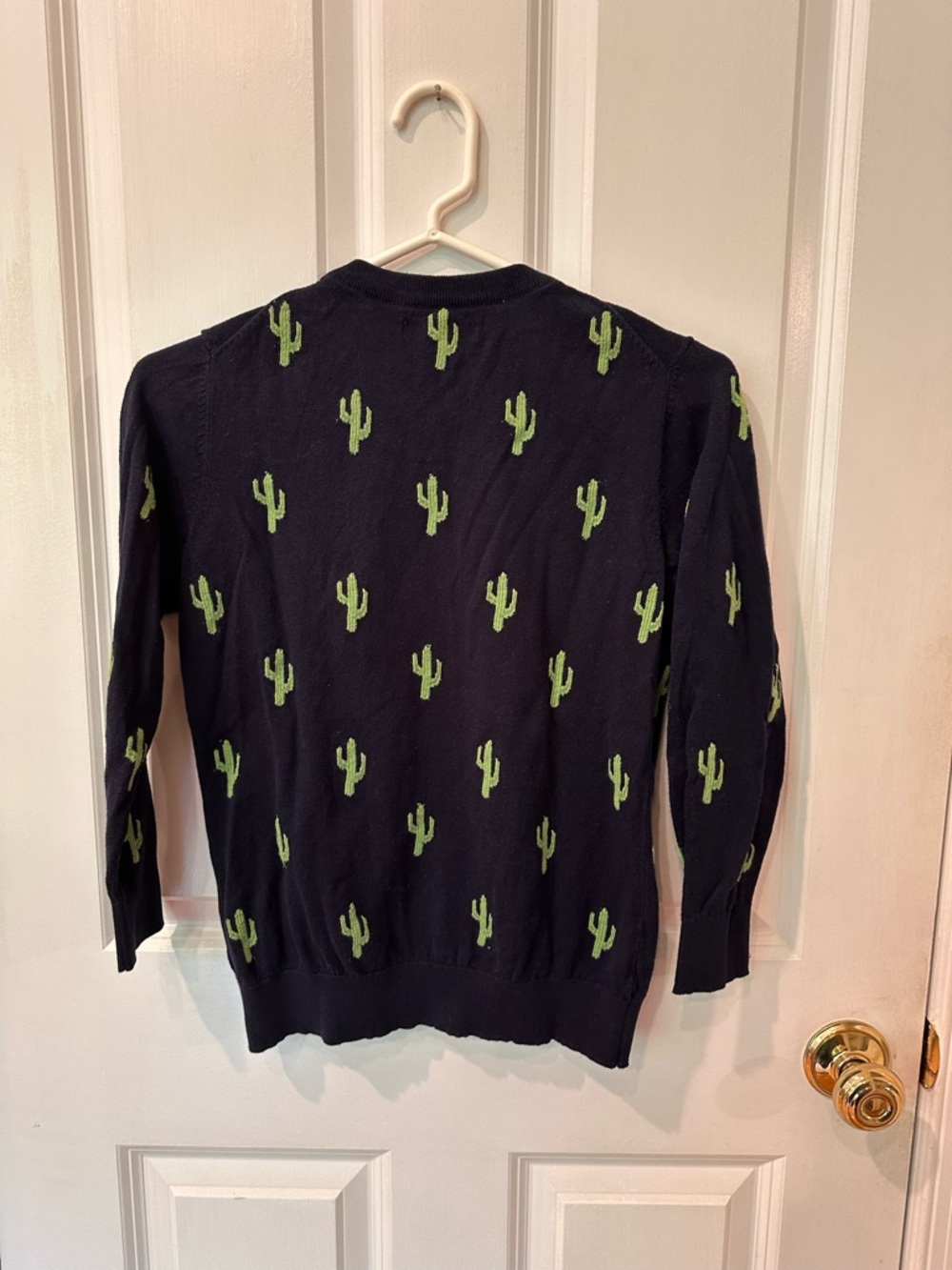 Bass Navy Cardigan with Green Cactus Detail - Picture 2 of 5